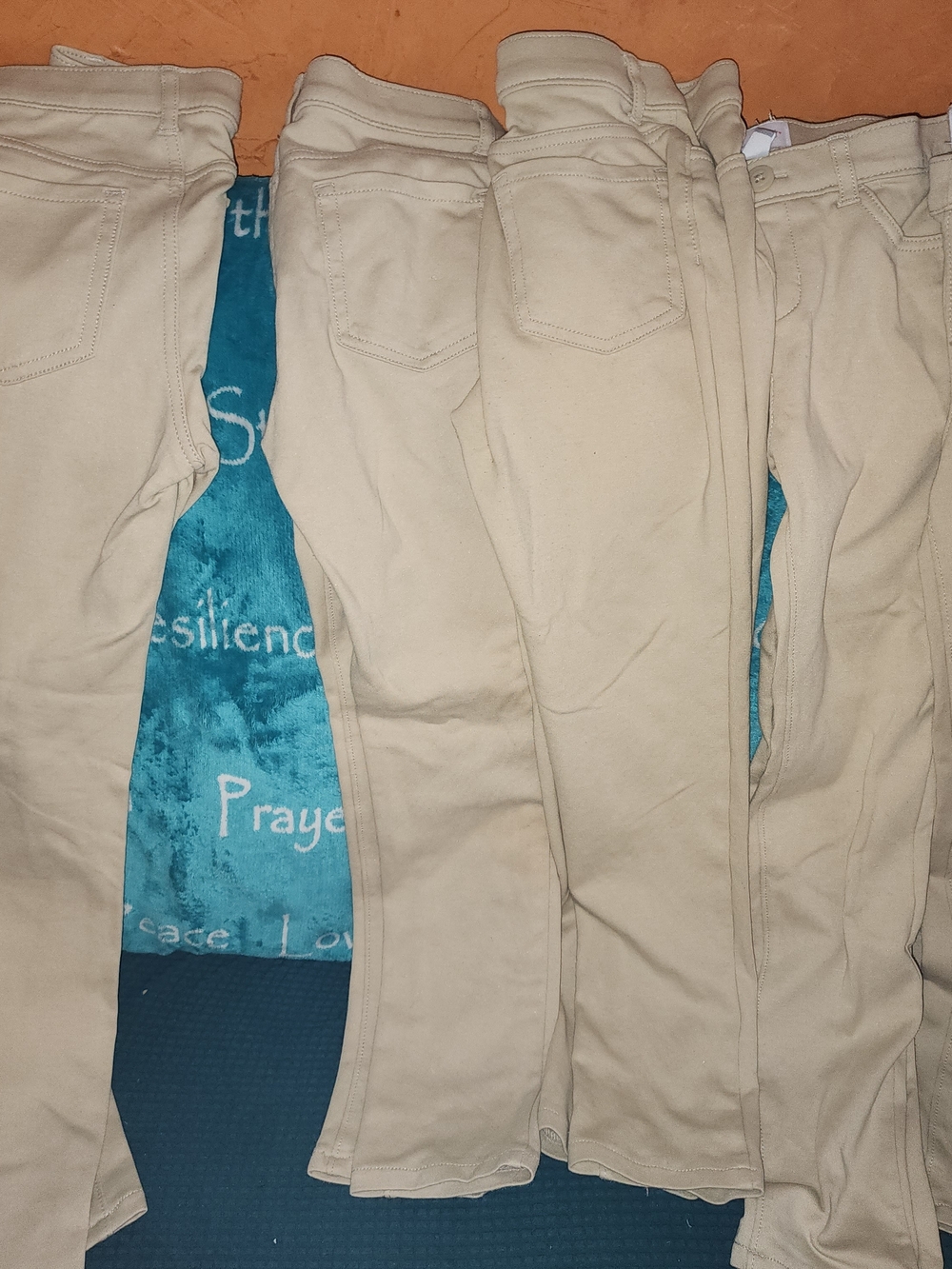 The Children's Place Beige Stretch Uniform Jeggings - Pack of 5